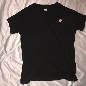 Pink black pizza shirt